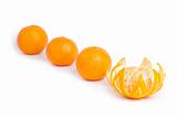 Tangerines isolated on the white background