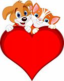Valentine Cat and dog sign