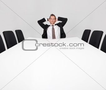 Businessman sitting alone
