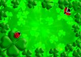 Shamrock Leaves Lucky Ladybug for St Patricks Day