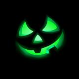 Jack O Lantern pumpkin illuminated green. EPS 8