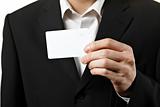 showing blank business card