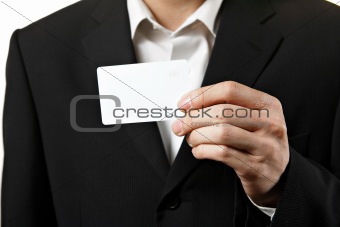 showing blank business card