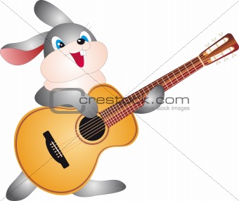 Rabbit with guitar vector