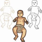 vector realistic baby differently drawn
