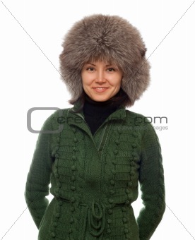 Girl in fur hat