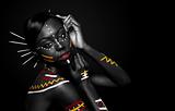 Tribal beauty woman with makeup