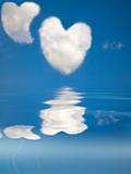 The love symbol by hand and cloud