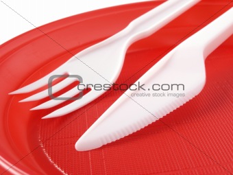 red disposable plate