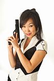 The Asian girl with a handgun