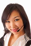 asian girl with headset