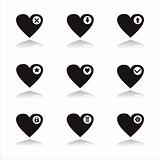 black hearts icons