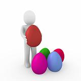3d human easter egg colorful