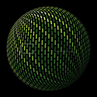 Green abstract globe. Vector illustration.