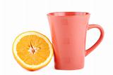 Color cup and  orange