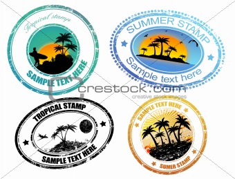  Tropical  summer stamps