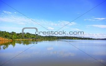 Landscape of Vigia lake, Portugal.