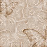 Grunge Beautiful Roses Background with butterfly ( 1 of set) 