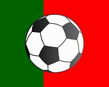 Flag of Portugal and soccer ball