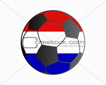 Flag of the Netherlands and soccer ball
