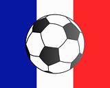 Flag of France and soccer ball