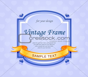 vintage frame with ribbon