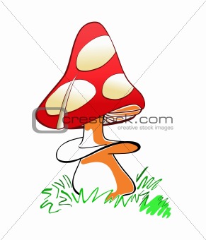 colorful cartoon mushroom