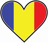 Romania Heart Flag