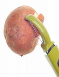 Sweet Potato Being Peeled