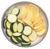 Bowl of Sliced Squash and Zucchini
