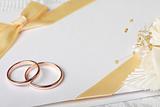 Wedding rings and wedding invitation 