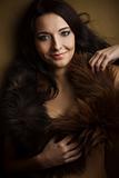 attractive glamor girl with brown boa