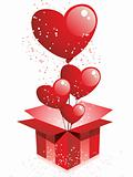Happy Valentine's Day  Gift with Hearts Balloons