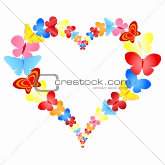 valentine butterflies heart frame