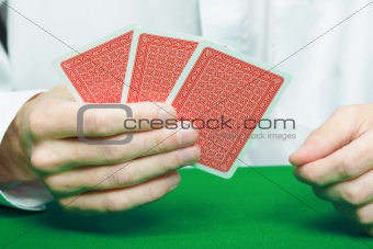 player's hand of cards