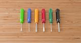 screwdriver set on a wooden surface