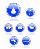 ecology water and drop glossy icon button