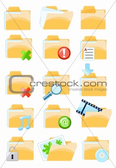 Set of vector folder icons