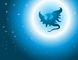 Dragon silhouette on the moonlight