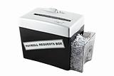 payroll requests box shredder isolated