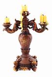 Wooden carved candlestick