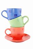 Multi-coloured cups