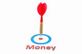 money concept with dart arrow