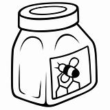 Honey in the glass jar
