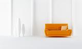 Orange modern style sofa