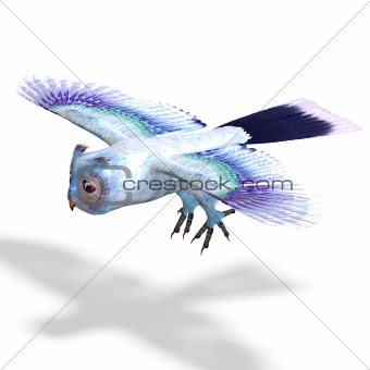 light blue fantasy owl