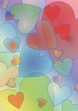 Pastel color hearts vector background