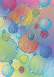 Sketchy pastel color bubbles vector background