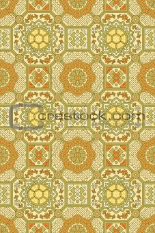 Abstract seamless medieval oriental vector pattern
