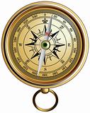 Vector realistic represented compass